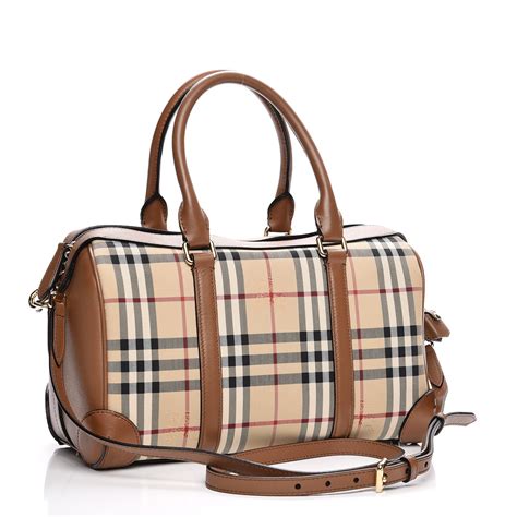 burberry horseferry check bowling bag small honey tan|Burberry Medium Alchester Horseferry Check Bowling Bag.